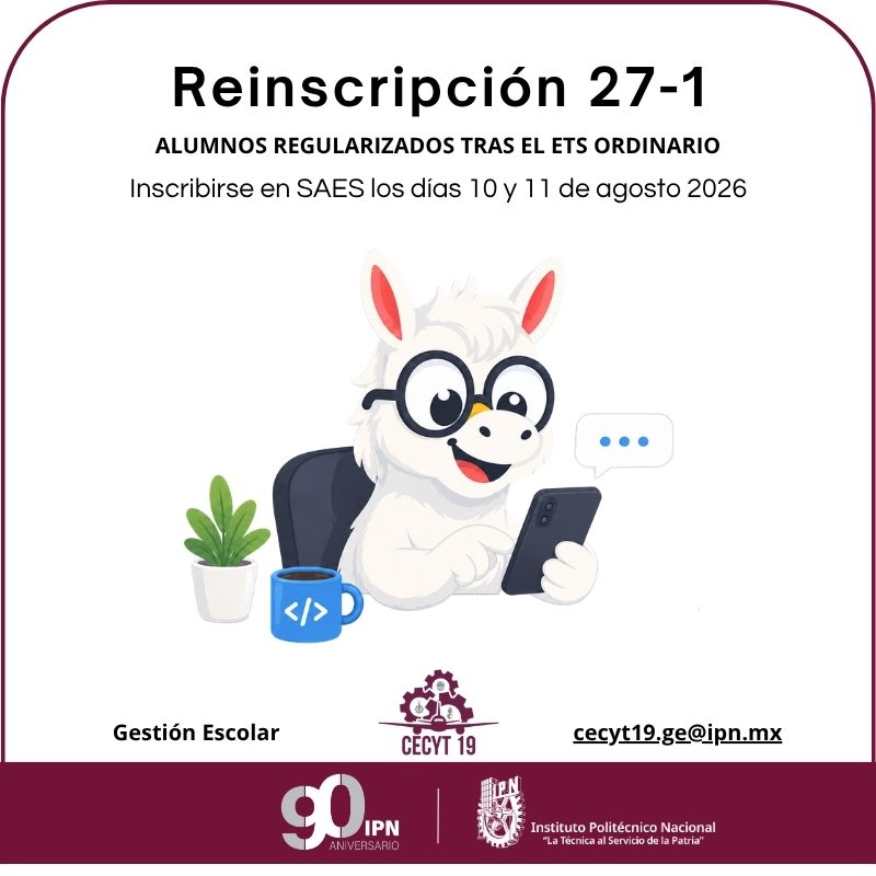 Reinscripción 2027-1 Alumnos Regularizados tras etapa de ETS Ordinarios 3ros y 5tos. 